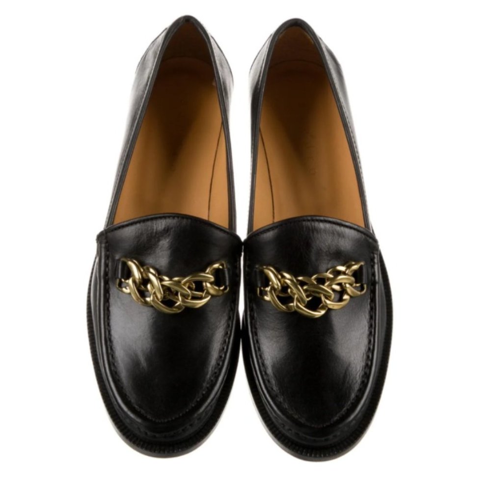 Sandro Paris Mila Chain Embellished Leather Loafer